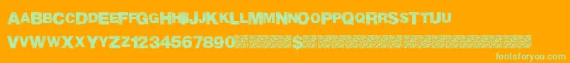 MadTriangle Font – Green Fonts on Orange Background