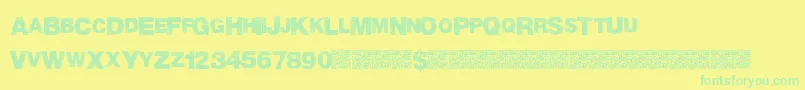 MadTriangle Font – Green Fonts on Yellow Background
