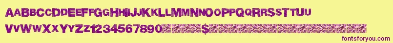 MadTriangle Font – Purple Fonts on Yellow Background