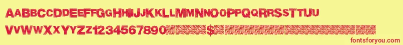 MadTriangle Font – Red Fonts on Yellow Background