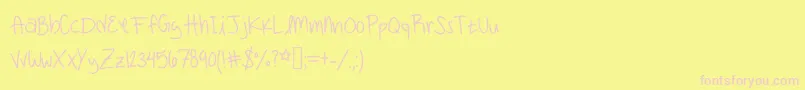 Mae 3 Font – Pink Fonts on Yellow Background
