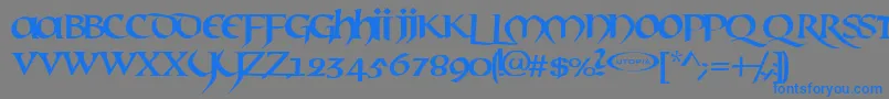 フォントMAEL     – 灰色の背景に青い文字