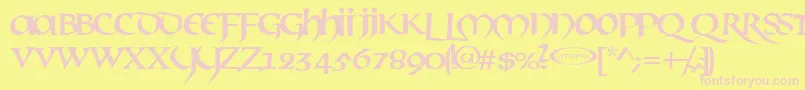 MAEL     Font – Pink Fonts on Yellow Background