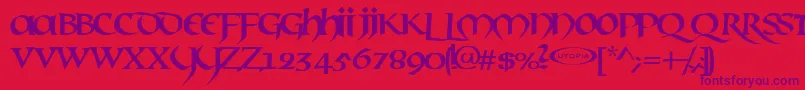 MAEL     Font – Purple Fonts on Red Background