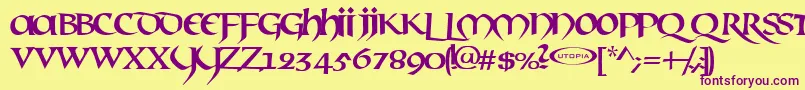 MAEL     Font – Purple Fonts on Yellow Background