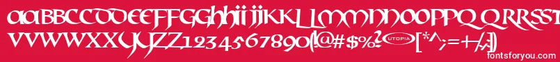 MAEL     Font – White Fonts on Red Background