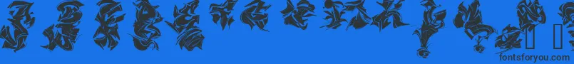 Czcionka MAELS    – czarne czcionki na niebieskim tle