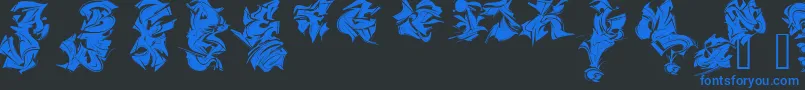 fuente MAELS    – Fuentes Azules Sobre Fondo Negro