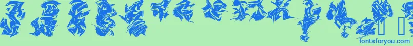 MAELS    Font – Blue Fonts on Green Background