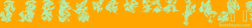 MAELS    Font – Green Fonts on Orange Background