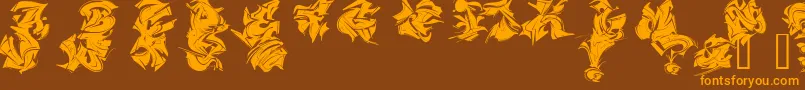 MAELS    Font – Orange Fonts on Brown Background