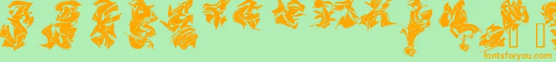 MAELS    Font – Orange Fonts on Green Background