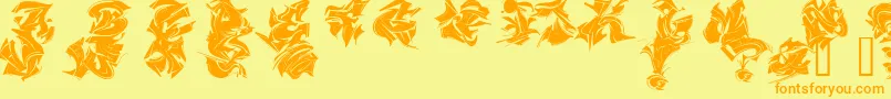 MAELS    Font – Orange Fonts on Yellow Background