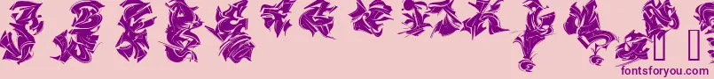 MAELS   -Schriftart – Violette Schriften auf rosa Hintergrund
