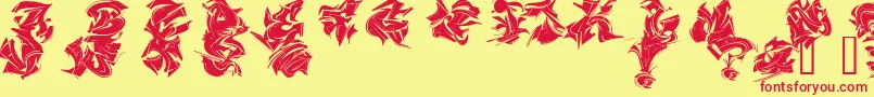 フォントMAELS    – 赤い文字の黄色い背景