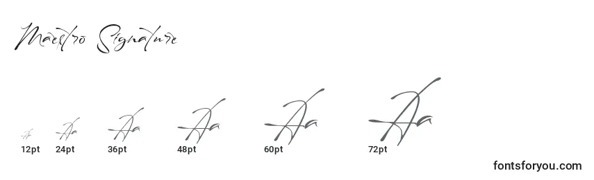 Größen der Schriftart Maestro Signature