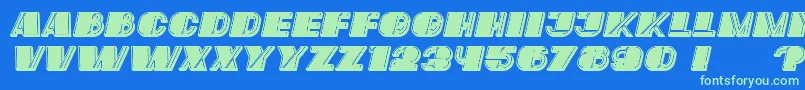 Fonte Mafia Italic – fontes verdes em um fundo azul