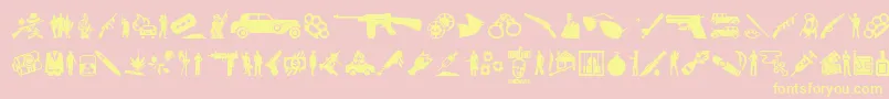 Mafia Mix Font – Yellow Fonts on Pink Background