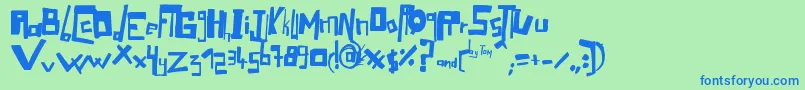 Шрифт mafia – синие шрифты на зелёном фоне