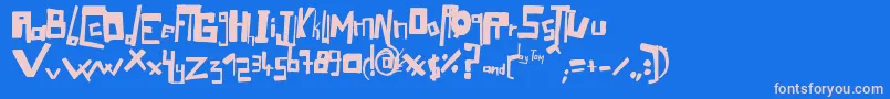 フォントmafia – ピンクの文字、青い背景