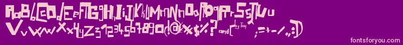 mafia-Schriftart – Rosa Schriften auf violettem Hintergrund
