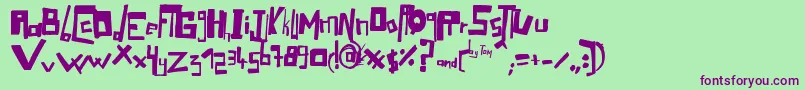 Шрифт mafia – фиолетовые шрифты на зелёном фоне