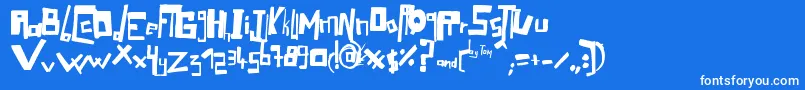 Fonte mafia – fontes brancas em um fundo azul