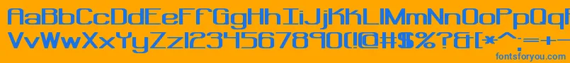 フォントRegenera – オレンジの背景に青い文字