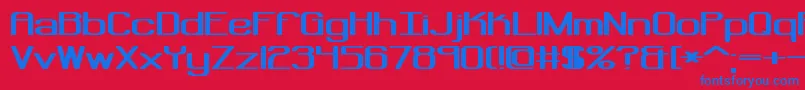 Regenera-Schriftart – Blaue Schriften auf rotem Hintergrund