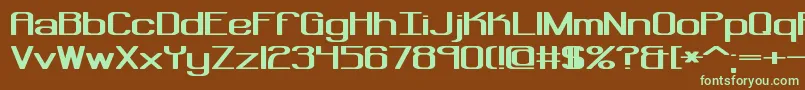 Regenera-fontti – vihreät fontit ruskealla taustalla