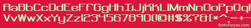 フォントRegenera – 赤い背景に緑の文字