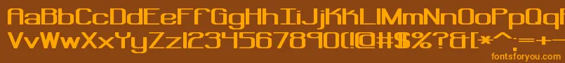 Regenera-Schriftart – Orangefarbene Schriften auf braunem Hintergrund
