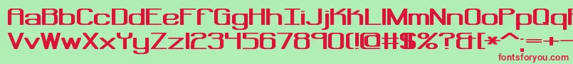 Regenera-fontti – punaiset fontit vihreällä taustalla