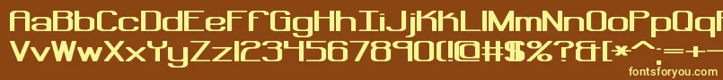 Regenera-fontti – keltaiset fontit ruskealla taustalla