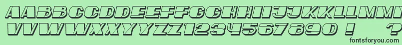 Fonte MafiaHollow Italic – fontes pretas em um fundo verde