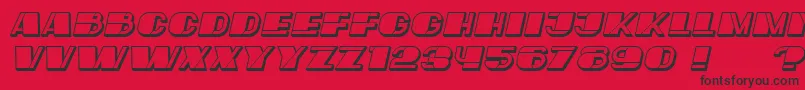 MafiaHollow Italic Font – Black Fonts on Red Background