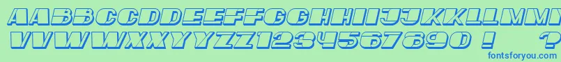 フォントMafiaHollow Italic – 青い文字は緑の背景です。