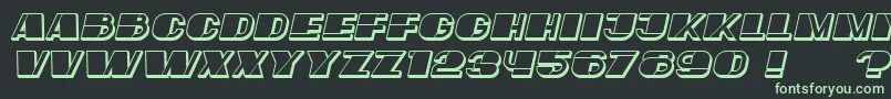 MafiaHollow Italic Font – Green Fonts on Black Background