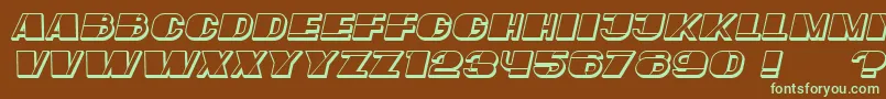 MafiaHollow Italic Font – Green Fonts on Brown Background