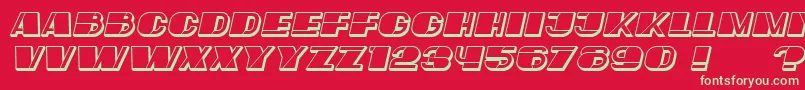 フォントMafiaHollow Italic – 赤い背景に緑の文字