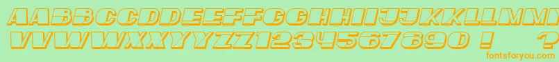 MafiaHollow Italic Font – Orange Fonts on Green Background