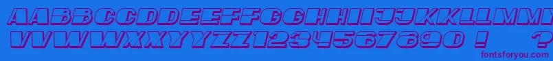 フォントMafiaHollow Italic – 紫色のフォント、青い背景