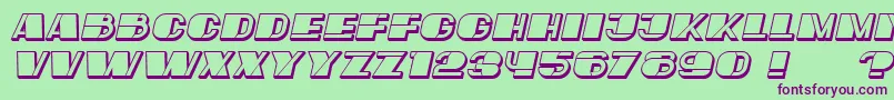 Police MafiaHollow Italic – polices violettes sur fond vert