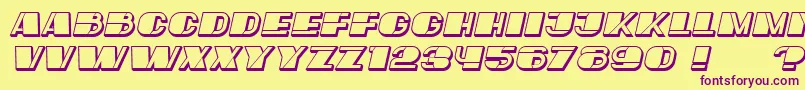 MafiaHollow Italic Font – Purple Fonts on Yellow Background