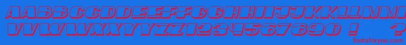 フォントMafiaHollow Italic – 赤い文字の青い背景