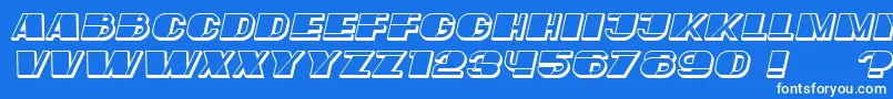 Police MafiaHollow Italic – polices blanches sur fond bleu