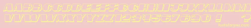 Fonte MafiaHollow Italic – fontes amarelas em um fundo rosa