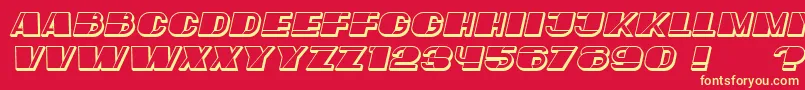 フォントMafiaHollow Italic – 黄色の文字、赤い背景