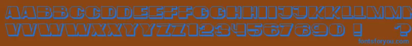 MafiaHollow Font – Blue Fonts on Brown Background