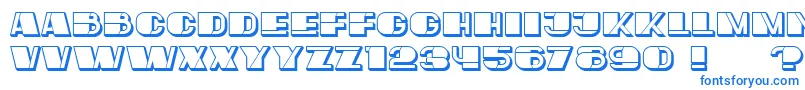 フォントMafiaHollow – 白い背景に青い文字
